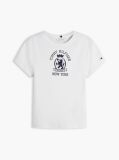 Άσπρο T-Shirt Σε Στενή Γραμμή Με Εφέ Washed  Γυναίκες