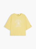 Yellow Crest Embroidery Relaxed Washed Jersey T-Shirt  Women
