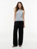 Multi Stripe Slim Crew Neck Tank Top  Women