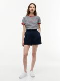 Multi Logo Embroidery Ringer T-Shirt  Women