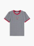 Multi Logo Embroidery Ringer T-Shirt  Women