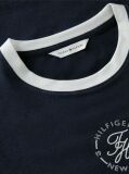 Blue Logo Embroidery Ringer T-Shirt  Women