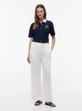 Blue Regular Fit Gold-Tone Button Polo Shirt  Women
