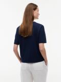 Blue Regular Fit Gold-Tone Button Polo Shirt  Women