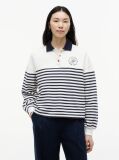 Multi Gold-Tone Button Relaxed Polo Sweatshirt  Women