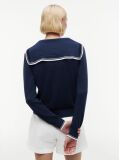Blue Relaxed Sailor Collar Jumper With Silk  Women