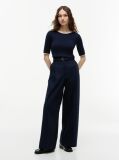 Blue Cable Knit Boat Neck Short Sleeve Jumper  Women
