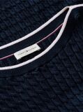 Blue Cable Knit Boat Neck Short Sleeve Jumper  Women