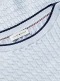 Blue Cable Knit Boat Neck Short Sleeve Jumper  Women