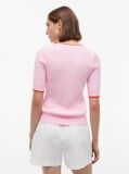 Pink Cable Knit Boat Neck Short Sleeve Jumper  Women