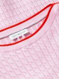 Pink Cable Knit Boat Neck Short Sleeve Jumper  Women