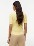 Yellow Cable Knit Boat Neck Short Sleeve Jumper  Women