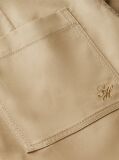 Beige Logo Embroidery Wide Leg Chinos  Women