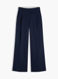 Blue Logo Embroidery Wide Leg Chinos  Women