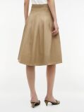 Beige Pleated Midi Chino Skirt  Women