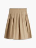 Beige Pleated Midi Chino Skirt  Women