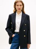 Blue Timeless Wool Blend Relaxed Double Breasted Blazer  Women