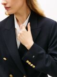 Blue Timeless Wool Blend Relaxed Double Breasted Blazer  Women