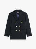 Blue Timeless Wool Blend Relaxed Double Breasted Blazer  Women