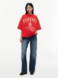 Red Crest Relaxed Oversized T-Shirt  Women
