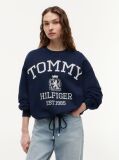 Blue Crest Logo Drawstring Hem Relaxed Sweatshirt  Women