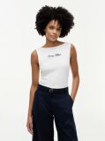 White Slim Boat Neck Tank Top  Women