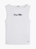 White Slim Boat Neck Tank Top  Women
