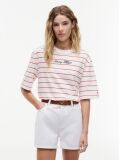 Multi Logo Embroidery Relaxed Crew Neck T-Shirt  Women