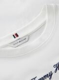 White Logo Embroidery Relaxed Crew Neck T-Shirt  Women