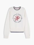 Beige Logo Embroidery Relaxed Crew Neck Jumper  Women