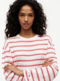 Multi Stripe Drawstring Hem Long Sleeve T-Shirt  Women