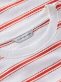 Multi Stripe Drawstring Hem Long Sleeve T-Shirt  Women