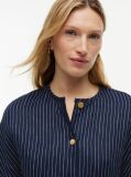 Multi Relaxed Gold-Tone Button Pinstripe Blouse  Women