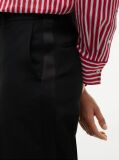 Black Straight Wide Leg Tuxedo Trousers  Women