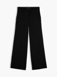 Black Straight Wide Leg Tuxedo Trousers  Women