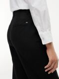 Black Straight Leg Twill Trousers  Women
