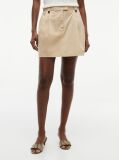 Beige Pleated Twill Chino Mini Skirt  Women