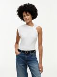 White Knot Textured Jersey Sleeveless Top  Women