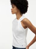 White Knot Textured Jersey Sleeveless Top  Women