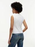 White Knot Textured Jersey Sleeveless Top  Women