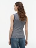 Multi Gold-Tone Button Ribbed Tank Top  Women