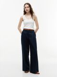 White Gold-Tone Button Ribbed Tank Top  Women