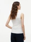 White Gold-Tone Button Ribbed Tank Top  Women