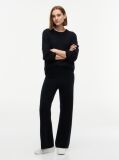 Black Travel Regular Trousers With Silk  Women