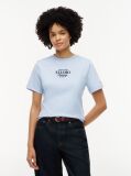 Μπλε T-Shirt Με Κλασική Λαιμόκοψη Και Λογότυπο  Γυναίκες