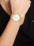 White Ionic Gold-Plated White Dial Bracelet Watch  Women