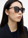 Black Flexible Hinge Cat Eye Sunglasses  Women