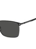 Black Modern Preppy Square Sunglasses  Men