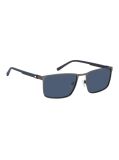 Grey Matte Rectangular Sunglasses  Men