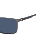 Grey Matte Rectangular Sunglasses  Men